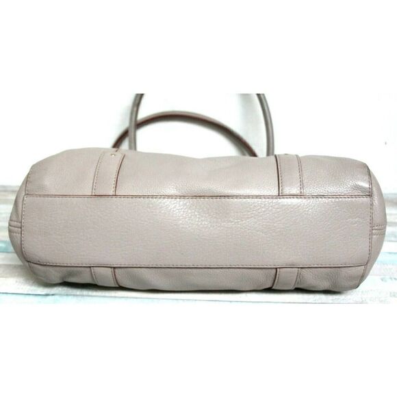 LRG kate spade GRAY GENUINE LEATHER RED TRIM ZIP TOP TOTE SHOULDER BAG HANDBAG - Picture 7 of 11
